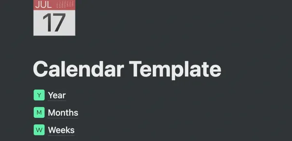 Free 2022 Calendar Notion Template